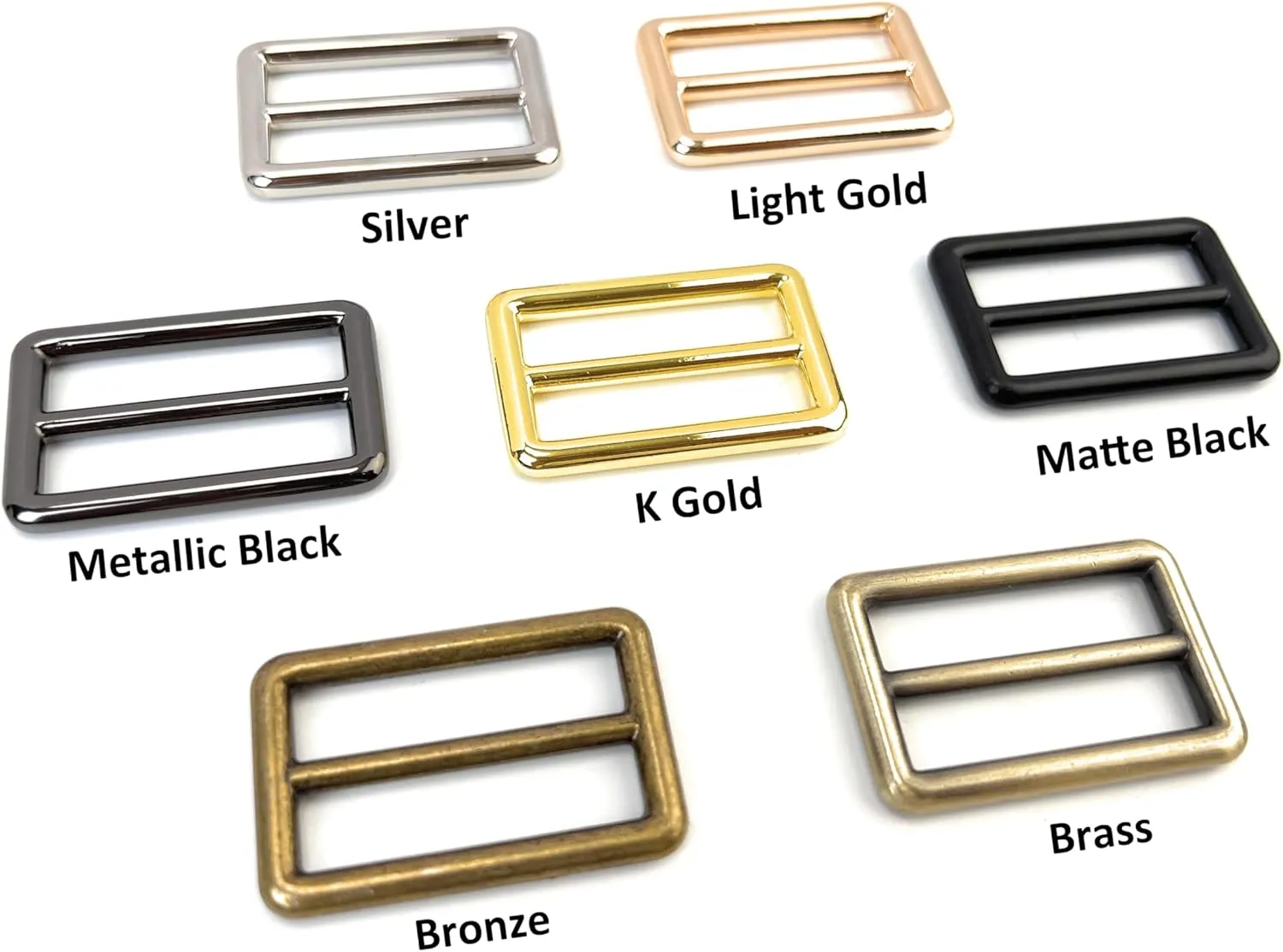 10 Pcs Heavy Duty Metal Tri-glide Slides Black Buckles
