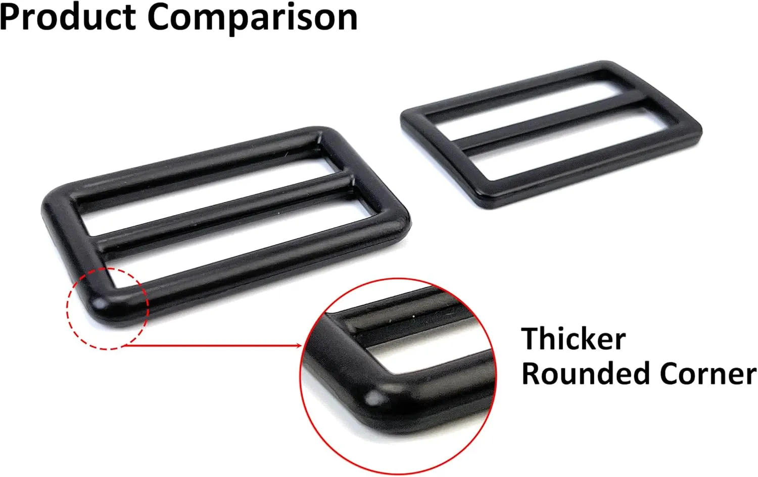 10 Pcs Heavy Duty Metal Tri-glide Slides Black Buckles