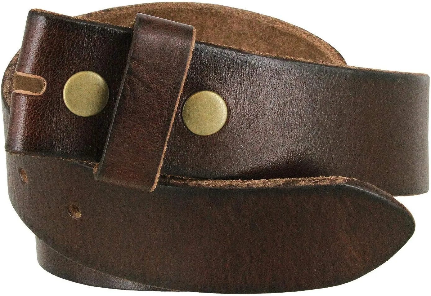 100% One-Piece Full Grain Leather Belt Straps with No Slot Hole/Slot Hole/Heavy-Duty, Multi Options 1-1/2" (38mm) Wide