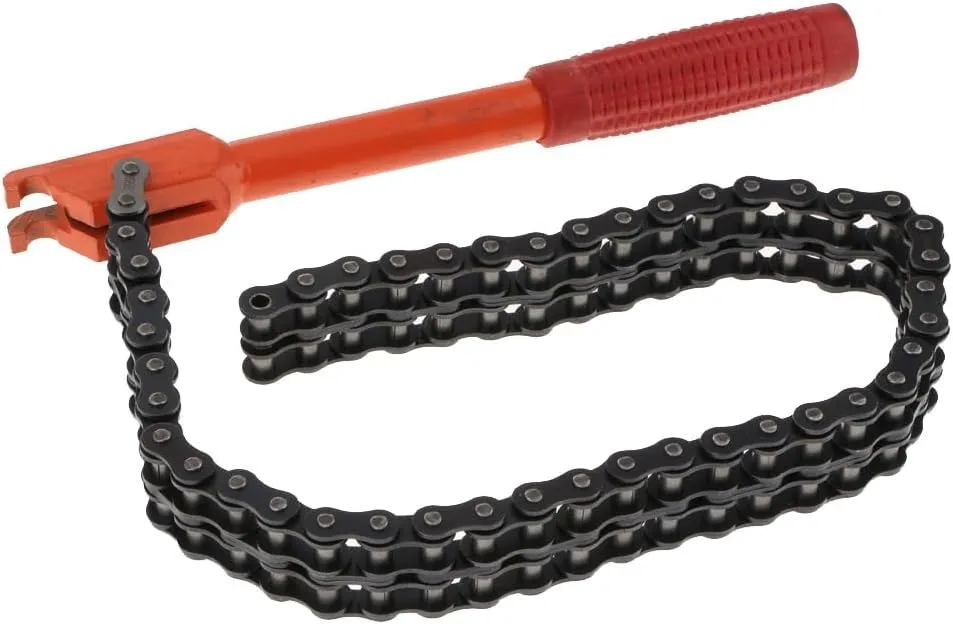10" Heavy Duty Oil Filter Chain Wrench Removal Auto Car Plumbing Pipe Tool