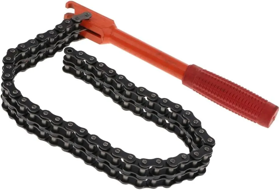 10" Heavy Duty Oil Filter Chain Wrench Removal Auto Car Plumbing Pipe Tool
