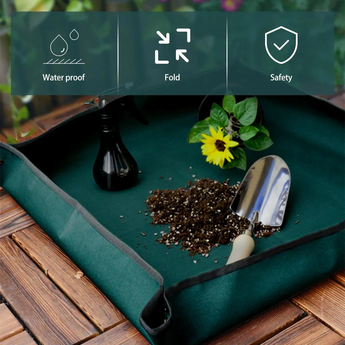 110CM Planting Mat Oxford Cloth Plant Repotting Mat Foldable Waterproof Gardening Potting Pad Flower Pots Transplanting Mats