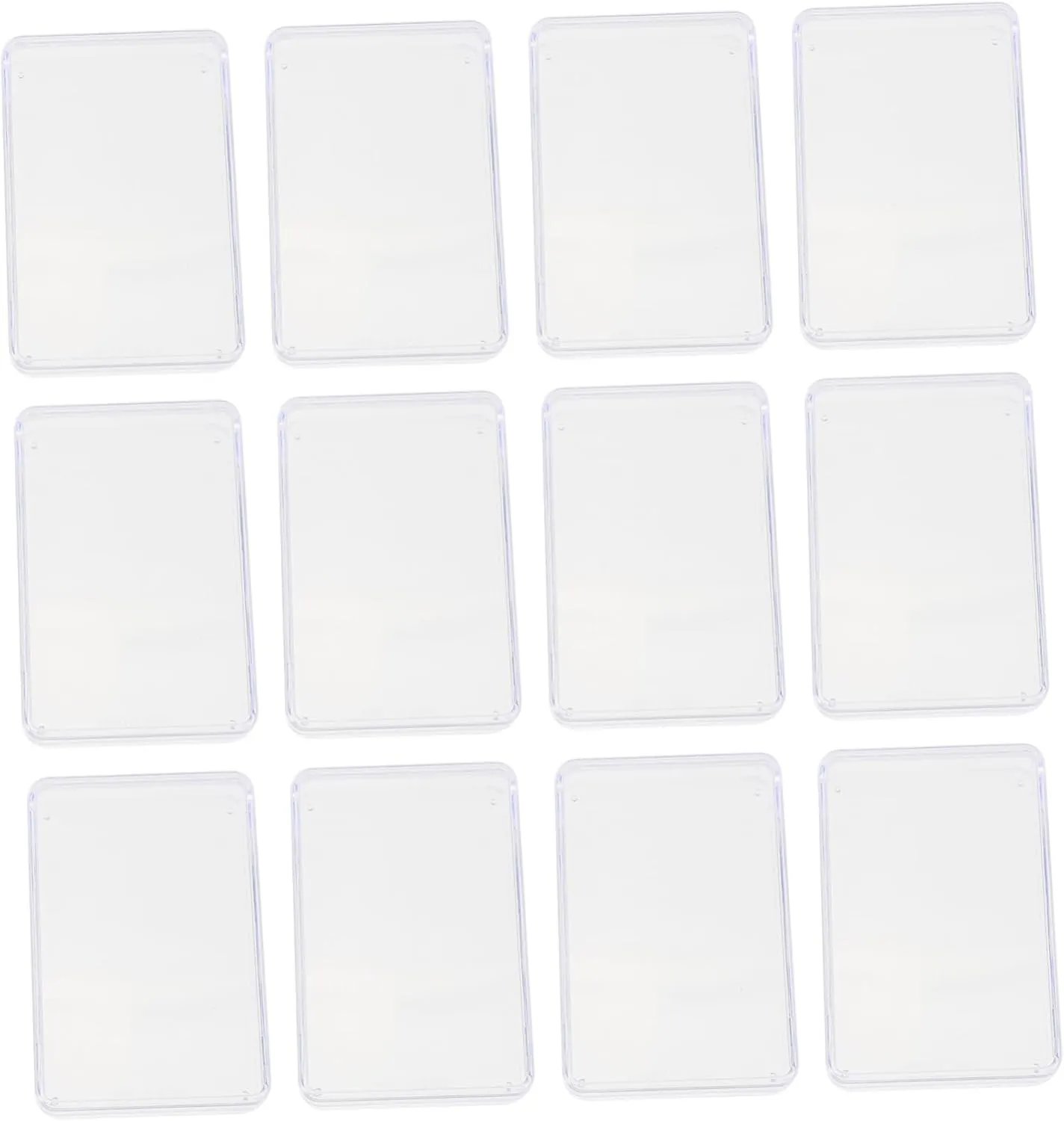 12pcs Transparent Poker Card Storage Boxes Rectangular Clear Plastic Cases for Organizing Cards Beads Jewelry Compact Design for Home Office Storage
