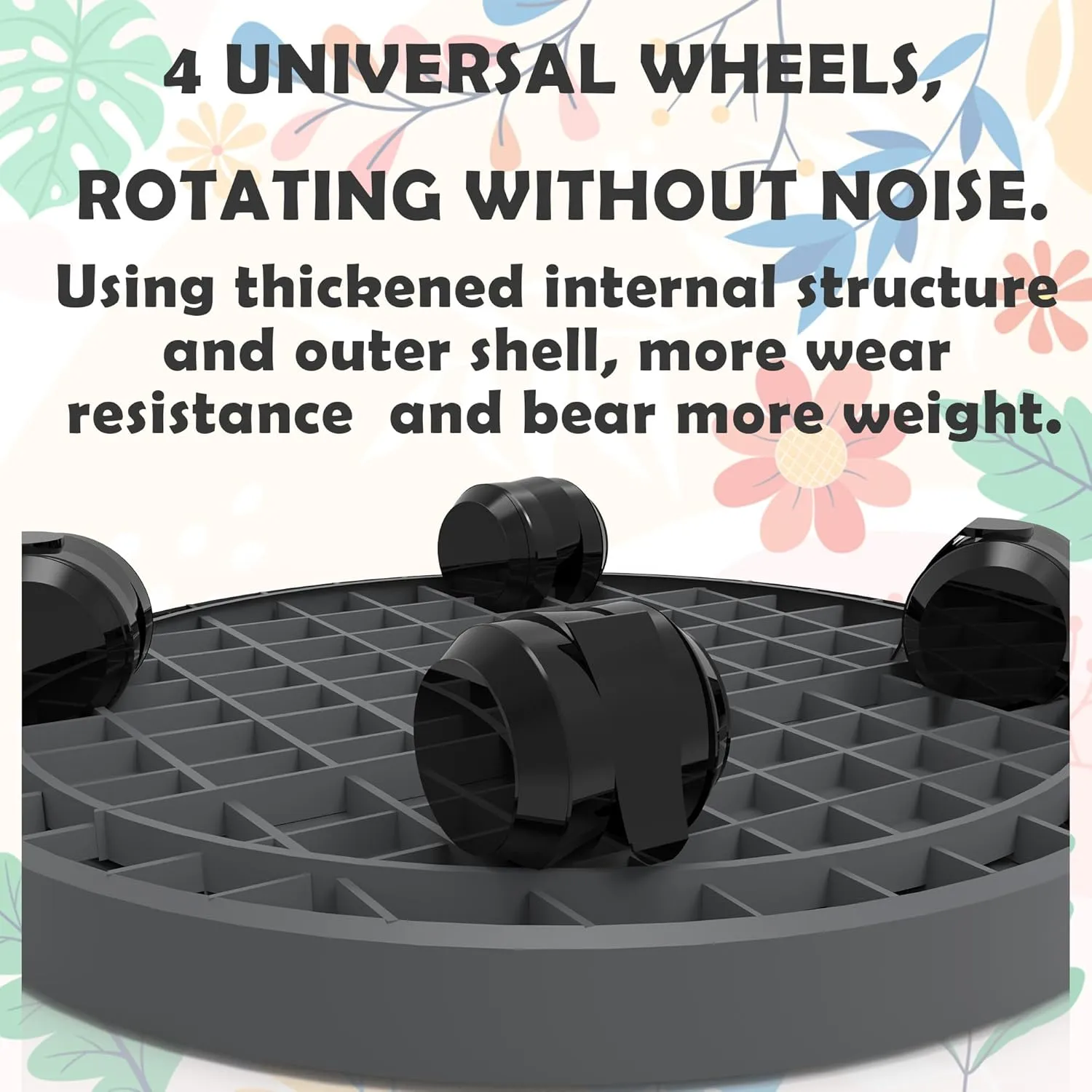 14 Inch Heavy Duty Plant Caddie with Wheels,Rolling Plant Stand Pot Trolley,Wheeled Planter Saucer Tray,Potted Flower Mover Dolly with Casters Round Coaster for Indoor Outdoor