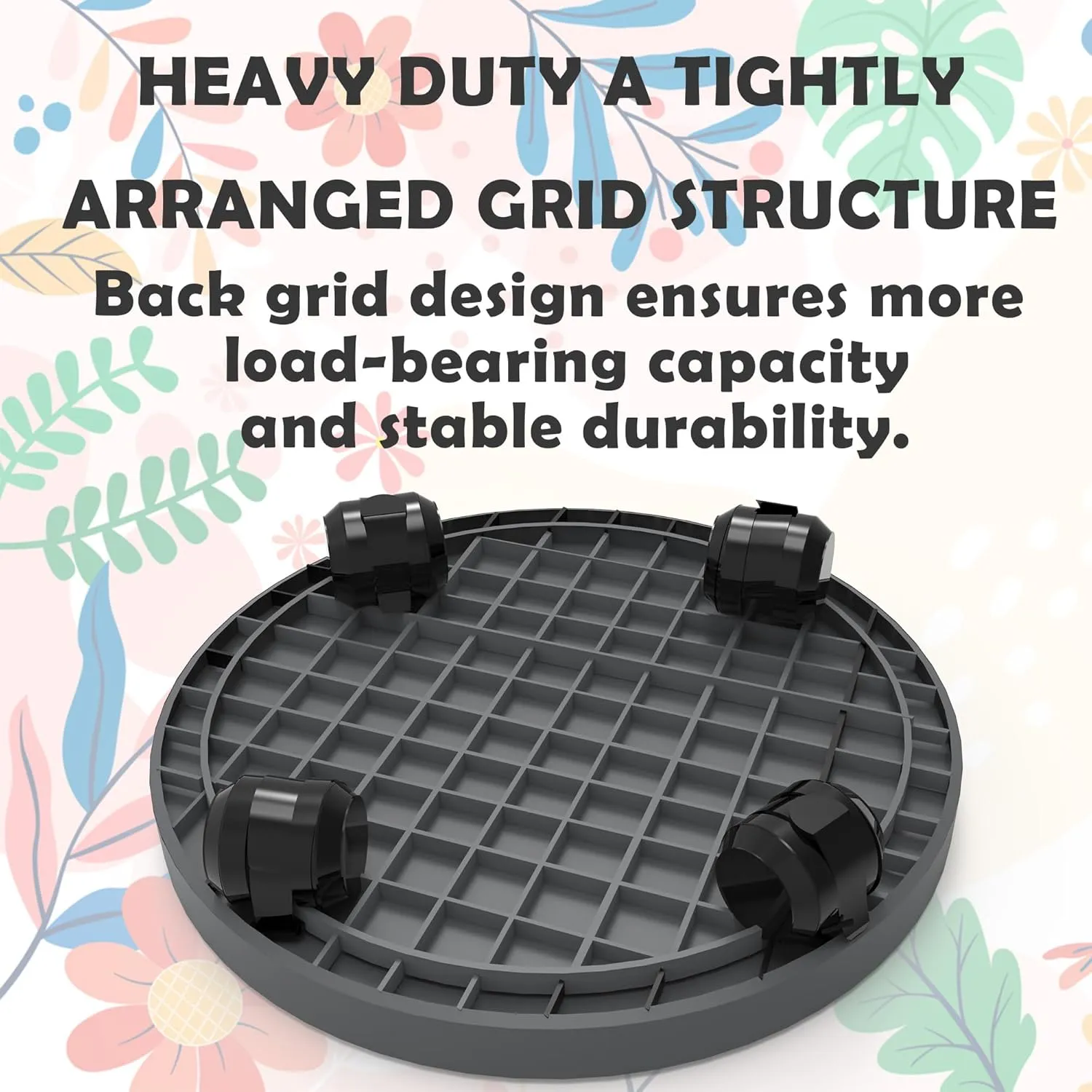 14 Inch Heavy Duty Plant Caddie with Wheels,Rolling Plant Stand Pot Trolley,Wheeled Planter Saucer Tray,Potted Flower Mover Dolly with Casters Round Coaster for Indoor Outdoor