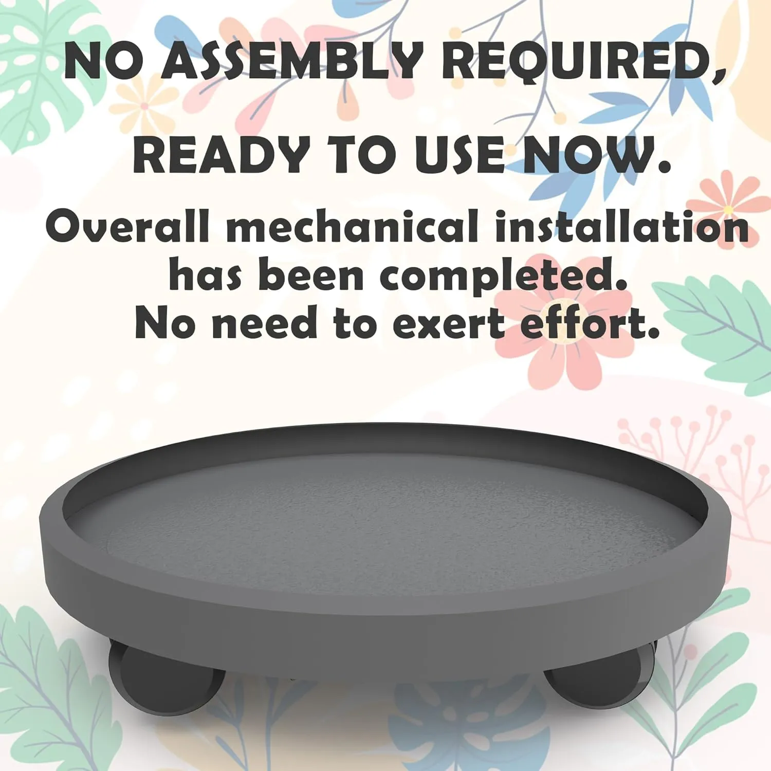 14 Inch Heavy Duty Plant Caddie with Wheels,Rolling Plant Stand Pot Trolley,Wheeled Planter Saucer Tray,Potted Flower Mover Dolly with Casters Round Coaster for Indoor Outdoor