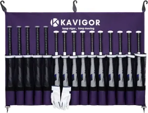 15-Bat Baseball/Softball Dugout Organizer - 900D Military-Grade Fabric & Reinforced Hooks, Holds Bats/Gloves on Fence