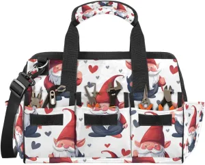 15 Inch Tool Bag 14-Pockets Tool Box Organizer for Men Dwarf Man Heart Tool Tote Bag Waterproof Toolbox with Shoulder Strap Heavy Duty Garden Tool Organizer for Mechanic