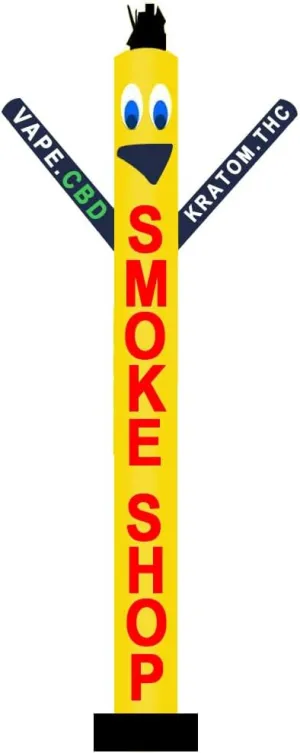 18ft Smoke Shops VAPE Air Inflatable Dancer – Eye-Catching Wacky Waving Tube Man Puppet for Outdoor Advertising to Boost Foot Traffic & Drive In-Store Sales – Comp. with 18" Dia Mount – Without Blower