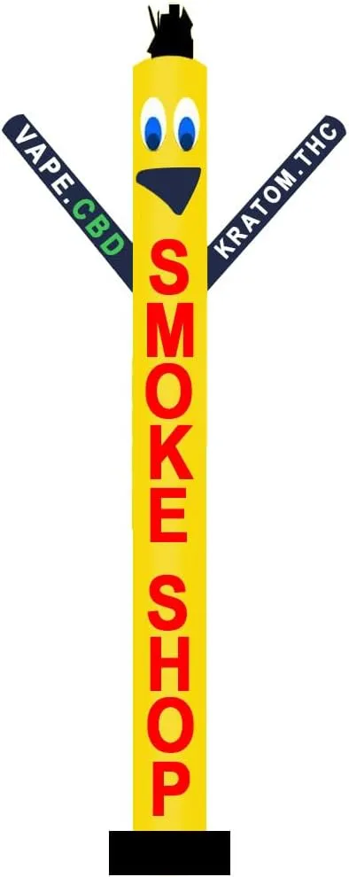 18ft Smoke Shops VAPE Air Inflatable Dancer – Eye-Catching Wacky Waving Tube Man Puppet for Outdoor Advertising to Boost Foot Traffic & Drive In-Store Sales – Comp. with 18" Dia Mount – Without Blower