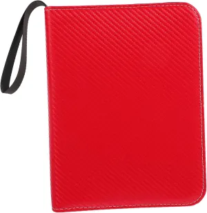 1pc Card Storage Bag Mini Binder Collectors Zipper Folder Baseball Card Holder Sports Accessories Mini Soccer Ball Binder Clips Trading Cards Organizer Pu Red Card Page Photo Album, 24.3x19cm