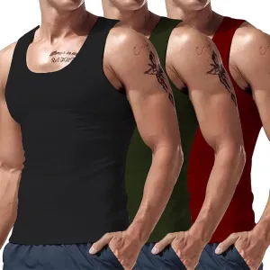 2-4Pc Ekko Beaters, Men's Tank Tops, Cotton Spandex Blend Tanks for Men, Comfortable, Compression Shirt Beaters for Men