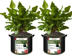 2-Pack 50 Gallon Plant Grow Bags, Thickened Nonwoven Fabric Pots with Handles,Durable Garden Planters Aeration Gardening Container to for Plants, Vegetables, and Flowers