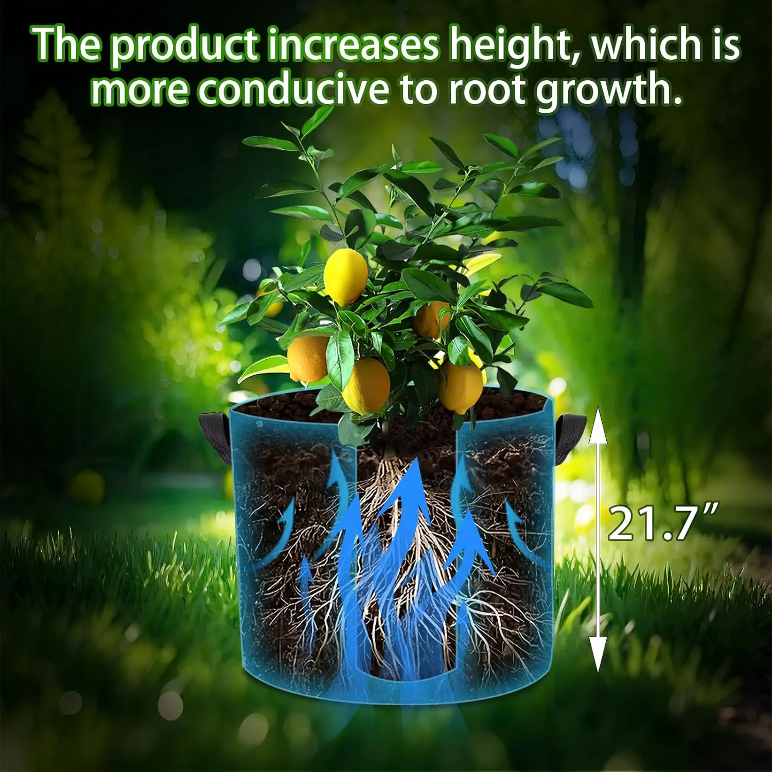 2-Pack 50 Gallon Plant Grow Bags, Thickened Nonwoven Fabric Pots with Handles,Durable Garden Planters Aeration Gardening Container to for Plants, Vegetables, and Flowers