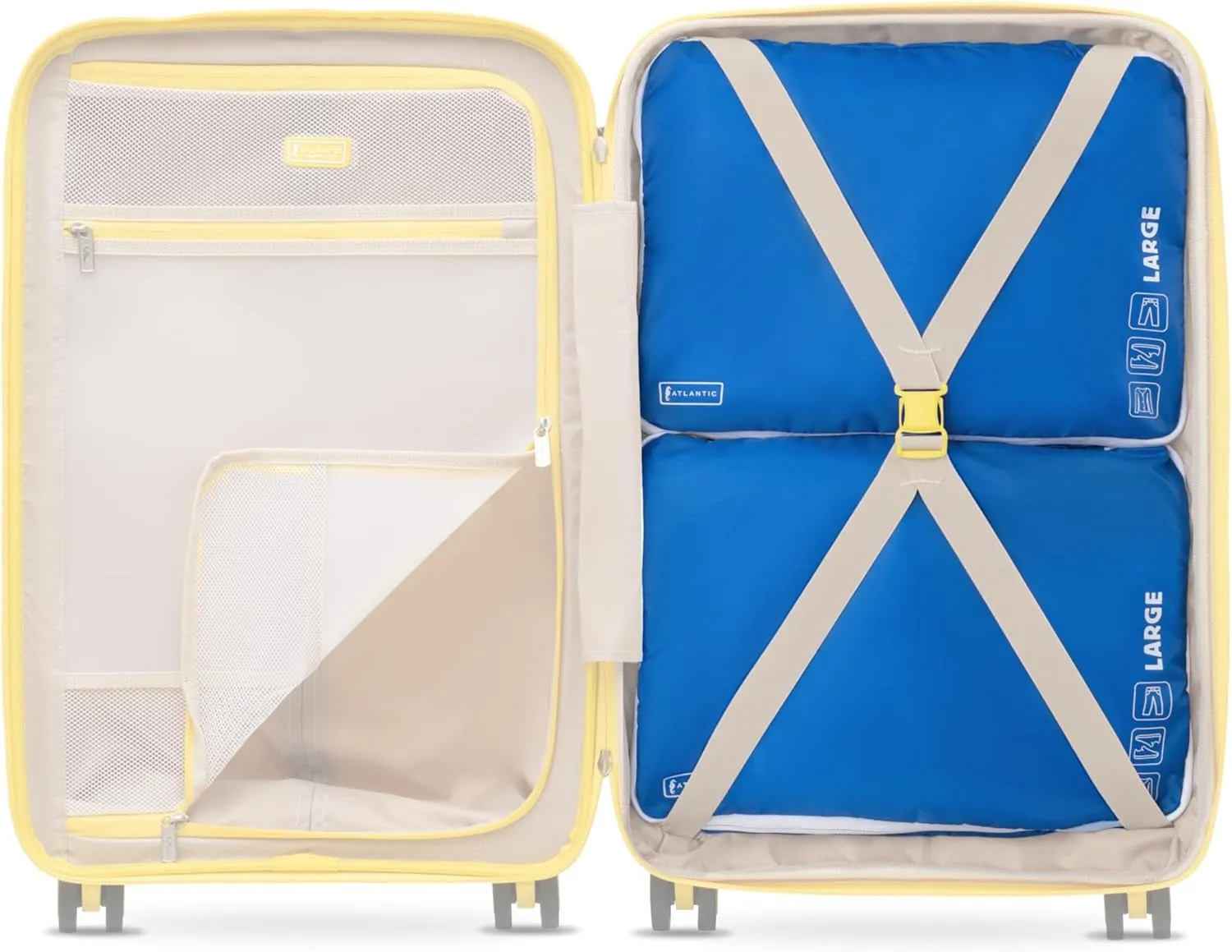 2 Pack Large Washable Travel Organizer Packing Cubes, Ocean Blue