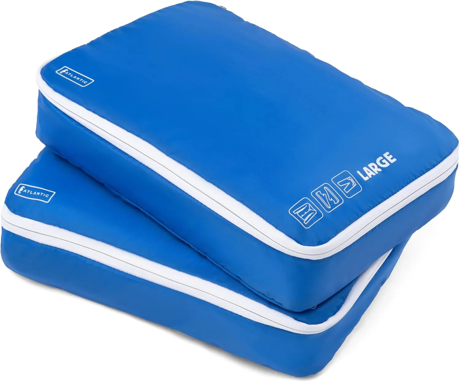 2 Pack Large Washable Travel Organizer Packing Cubes, Ocean Blue