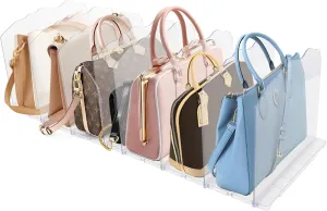 2 Pack Purse Organizer For Closet,Handbag organizer, Acrylic Transparent Purse Storage,Adjustable Purse Storage Organizer Suitable For Bookshelf Dividers,Bedroom Wardrobes,Offices,Storage racks