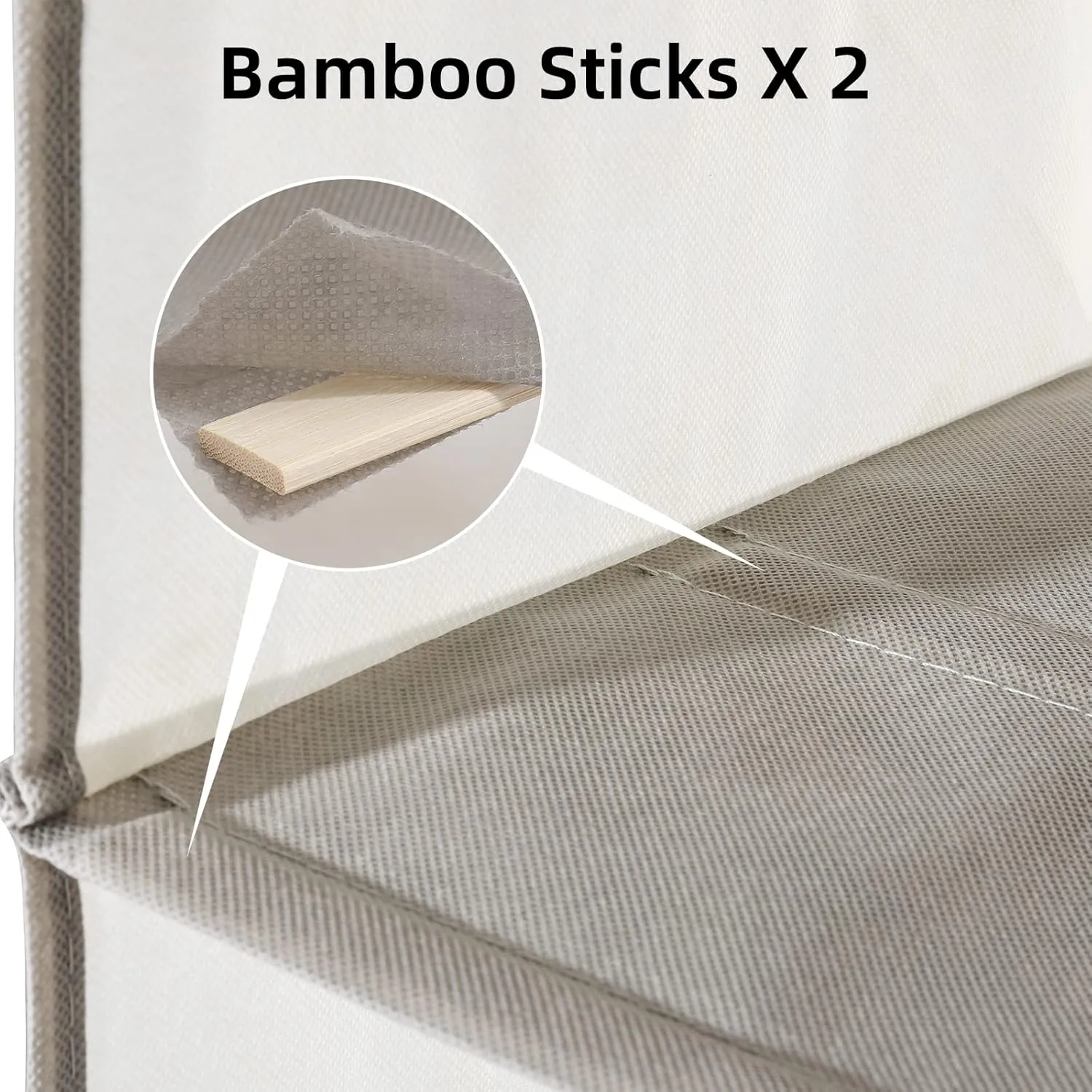 2 Packs Hanging Closet Organizer Storage, 6-Shelf Hanging Shelves for Closet, Closet Clothes Organizer and Storage with Side Pockets, Beige