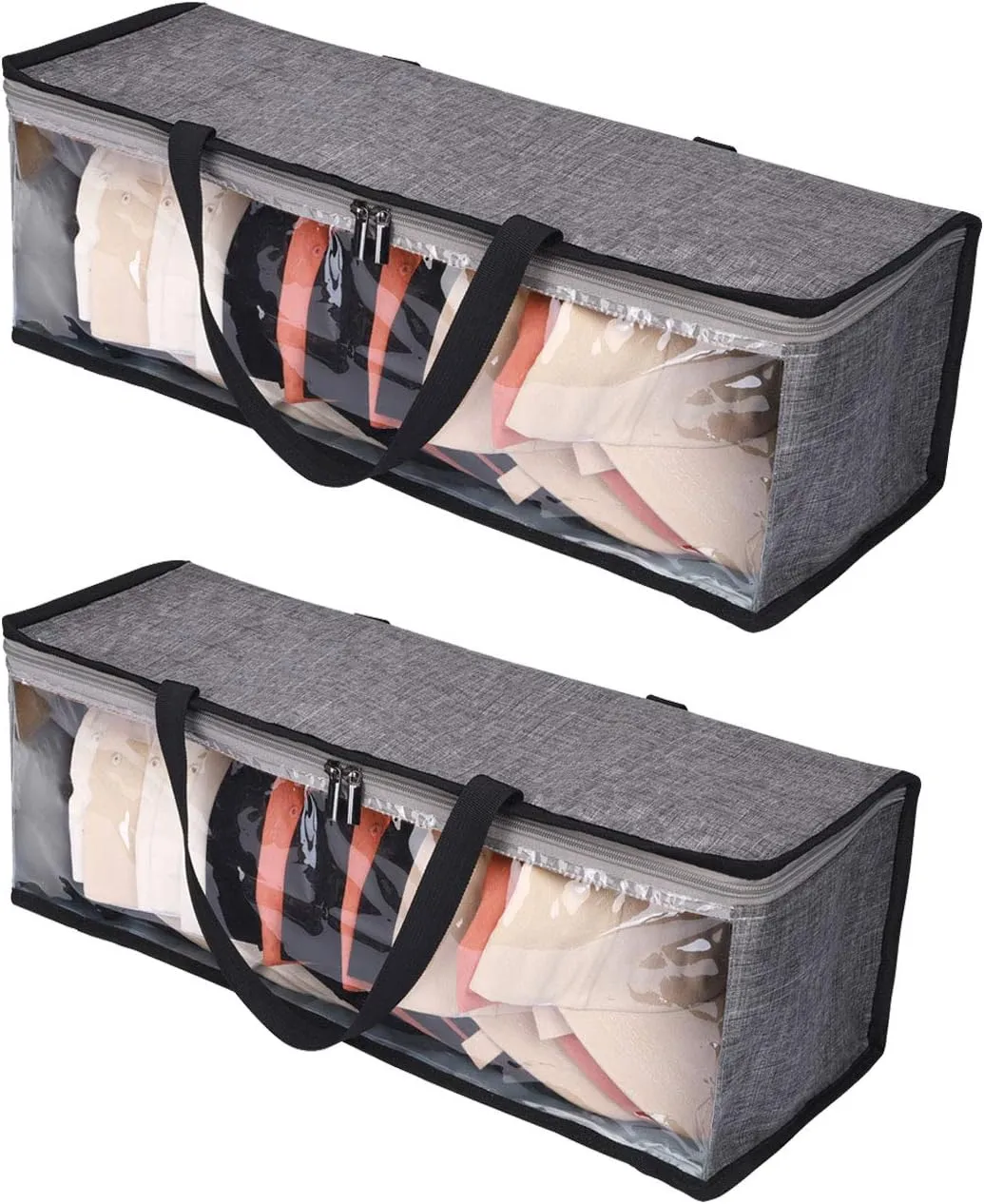 2 Packs Hat Storage Organizer,Cap Storage for Baseball Caps,Hat Bag,Baseball Cap Organizer, Hat Holder Rack with 2 Carry Handles,Holds Up to 19 Hats(Gray)