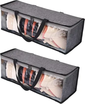 2 Packs Hat Storage Organizer,Cap Storage for Baseball Caps,Hat Bag,Baseball Cap Organizer, Hat Holder Rack with 2 Carry Handles,Holds Up to 19 Hats(Gray)