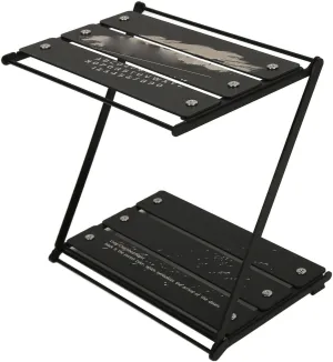 2 Tier Folding Table Rack, Portable Camping Table Folding Storage Rack with Compact Size, Lightweight Design, and Convenient Storage Bag for Outdoor Activities