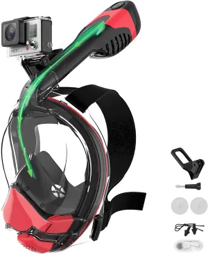 2025 New Full Face Snorkel Mask Adult, Patented Electric Snorkeling Gear for Adults, Foldable Snorkel Set with Detachable Camera Mount, SGS Certified Safety, Anti-Leak & Anti-Fog