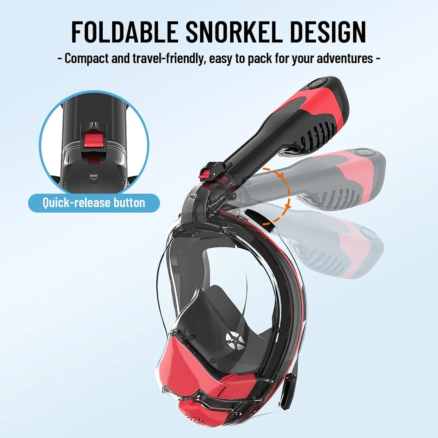 2025 New Full Face Snorkel Mask Adult, Patented Electric Snorkeling Gear for Adults, Foldable Snorkel Set with Detachable Camera Mount, SGS Certified Safety, Anti-Leak & Anti-Fog
