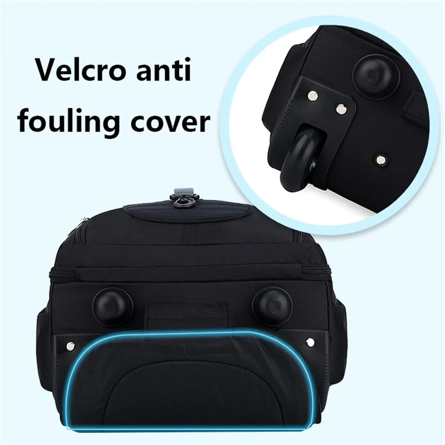 20in Rolling Business Backpack for Men Women, Airline Approved Travel Laptop Carry on Luggage Bag with Wheels Large Capacity (Black C,20in)