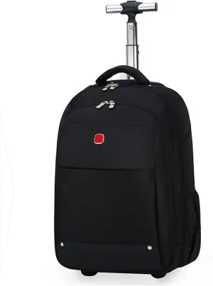 20in Rolling Business Backpack for Men Women, Airline Approved Travel Laptop Carry on Luggage Bag with Wheels Large Capacity (Black C,20in)