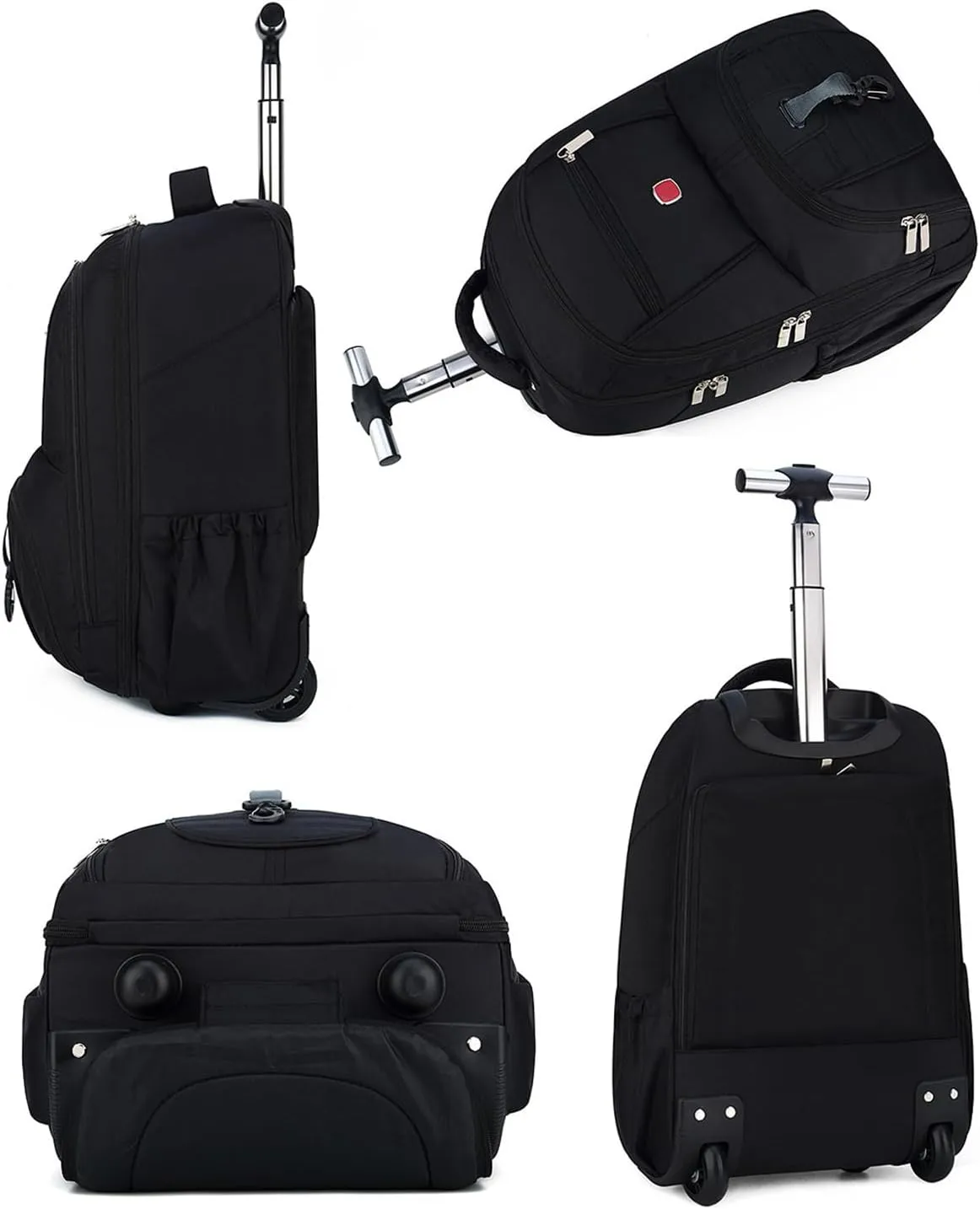 20in Rolling Business Backpack for Men Women, Airline Approved Travel Laptop Carry on Luggage Bag with Wheels Large Capacity (Black C,20in)