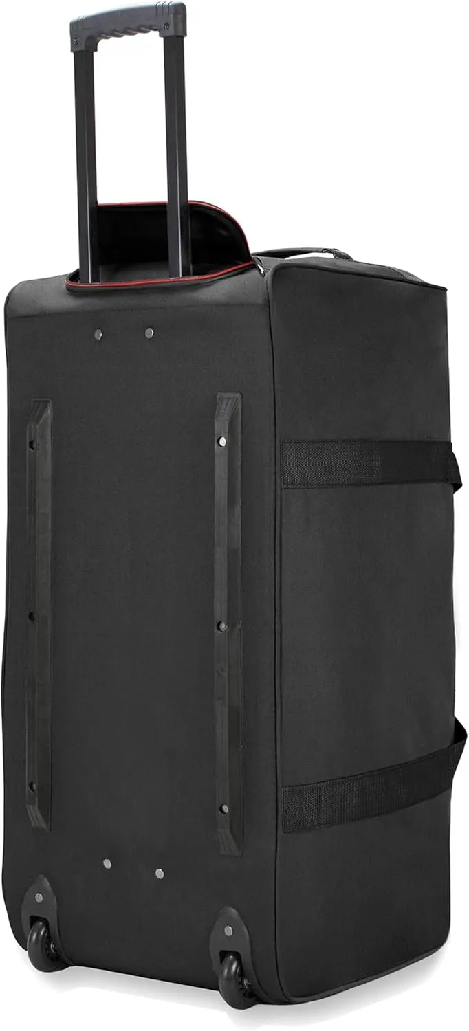 22"/30"/36" Rolling Duffel Bag Travel Wheeled Luggage Suitcase (Black, 30-inch)