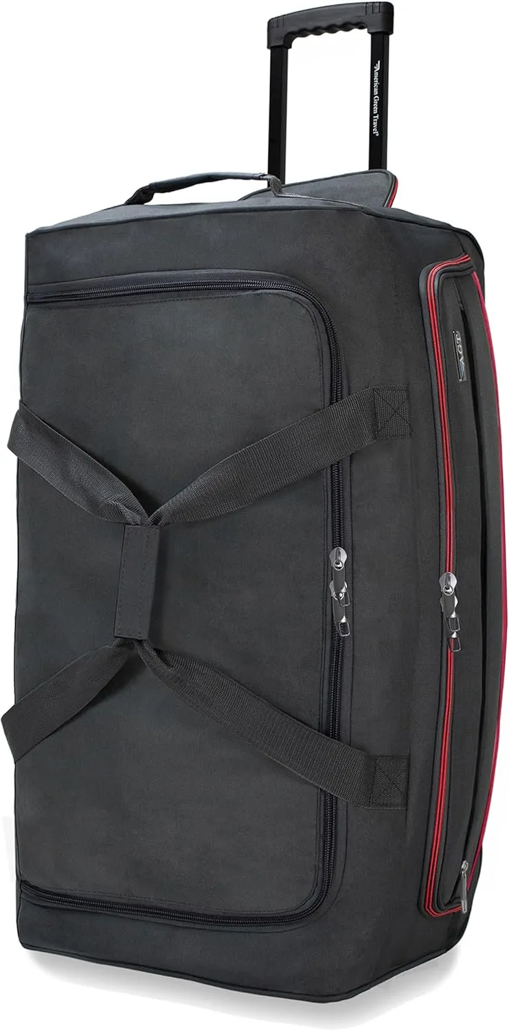 22"/30"/36" Rolling Duffel Bag Travel Wheeled Luggage Suitcase (Black, 30-inch)