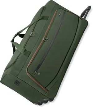22"/30"/36" Rolling Duffel Bag Travel Wheeled Luggage Suitcase (Olive, 36-inch)