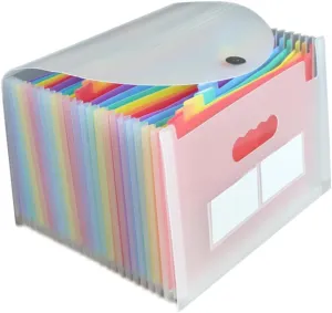 24-Pocket Transparent Organizer Bag Tax Document Organizer Accordion Folder