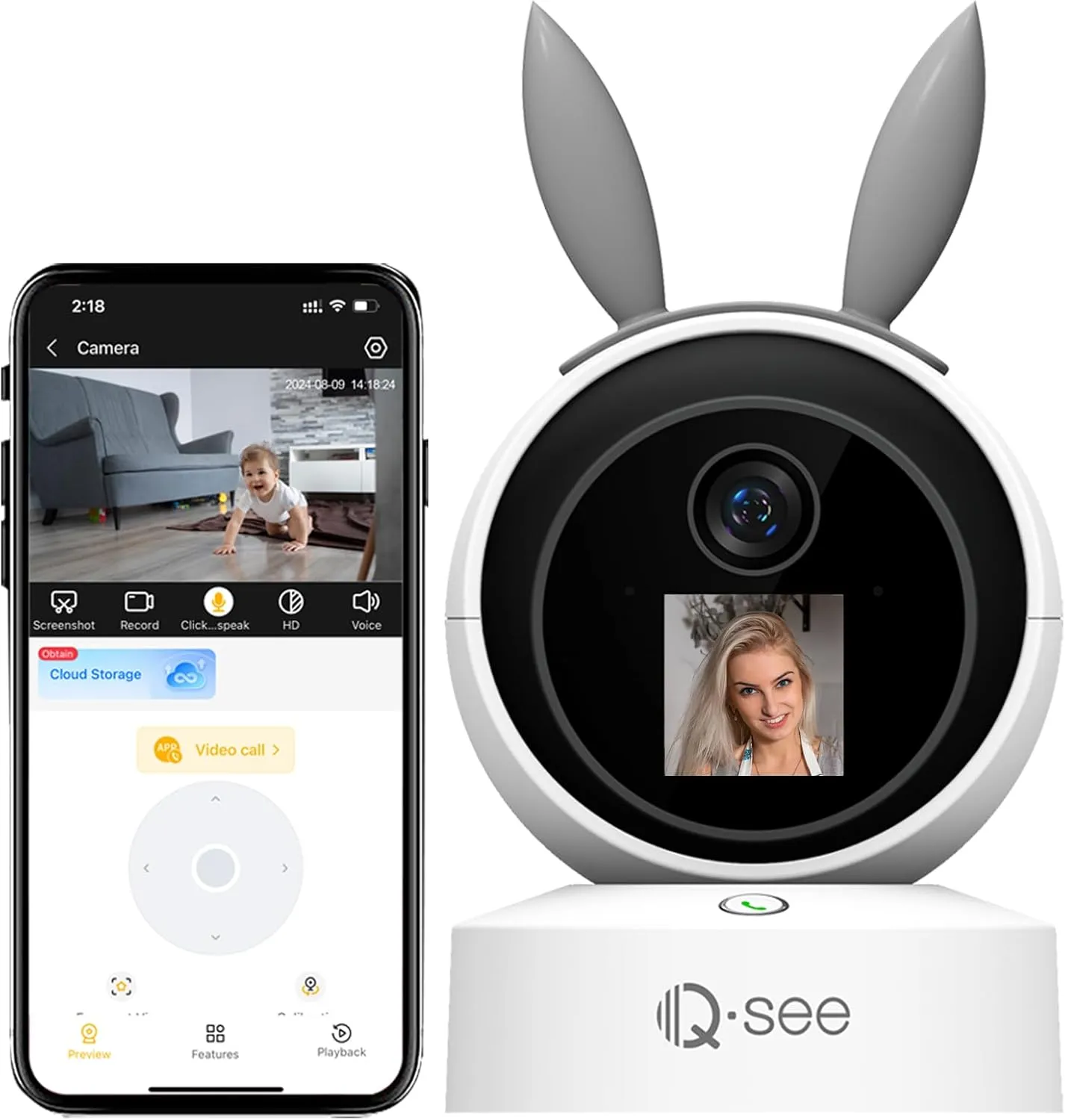 2K Indoor Pan/Tilt Smart Security Camera, 2.4G/5GHz 2 Way Video with Night Vision and Motion Detection, Baby/Pet Camera with Phone App, Cloud & SD Card Storage