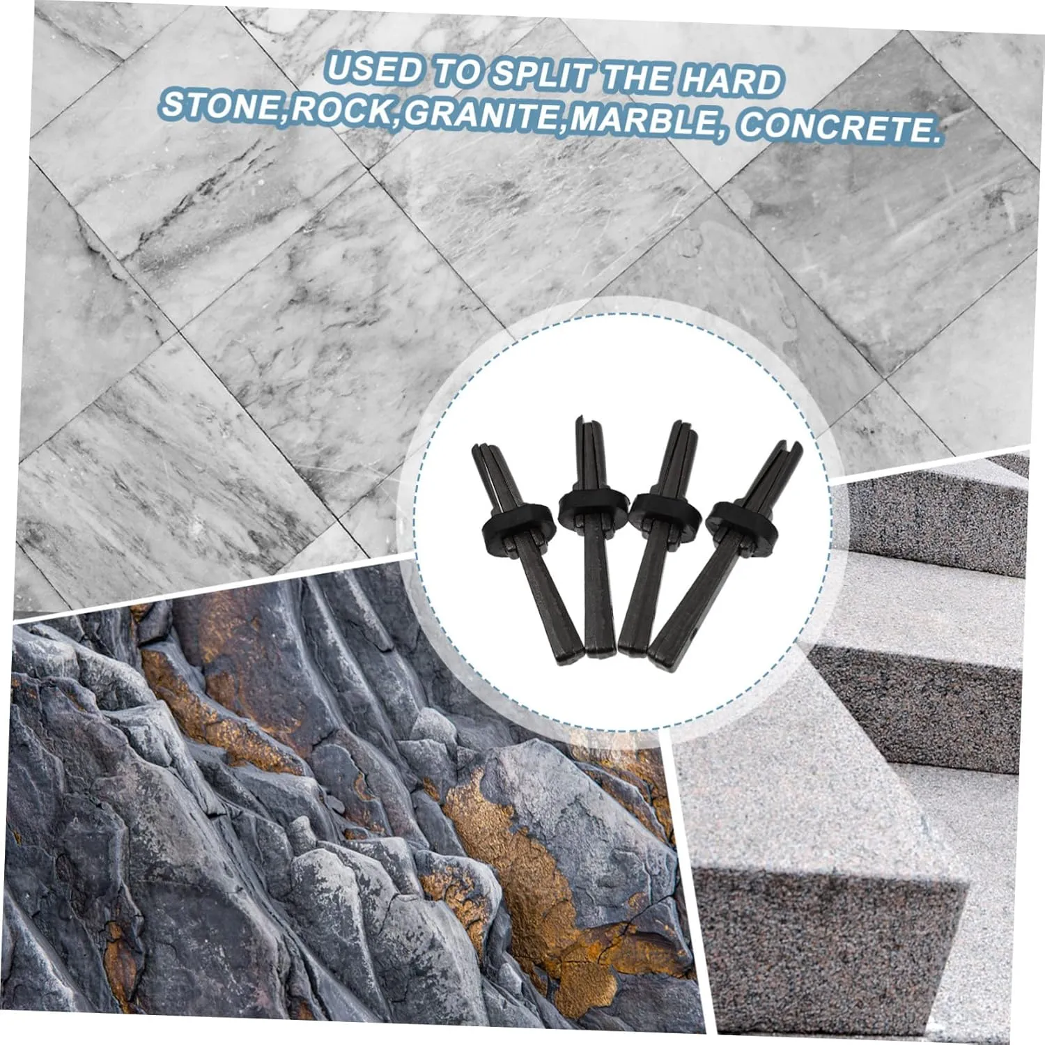 2pcs Stone Wedge Tool for Mining Suitable for Stone Splitting High Toughness Steel