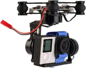3-Axis Brushless Gimbal for Storm32 Controller - Lightweight FPV Gimbal - Plug and Play for Go-Pro Hero 3/4 - Black