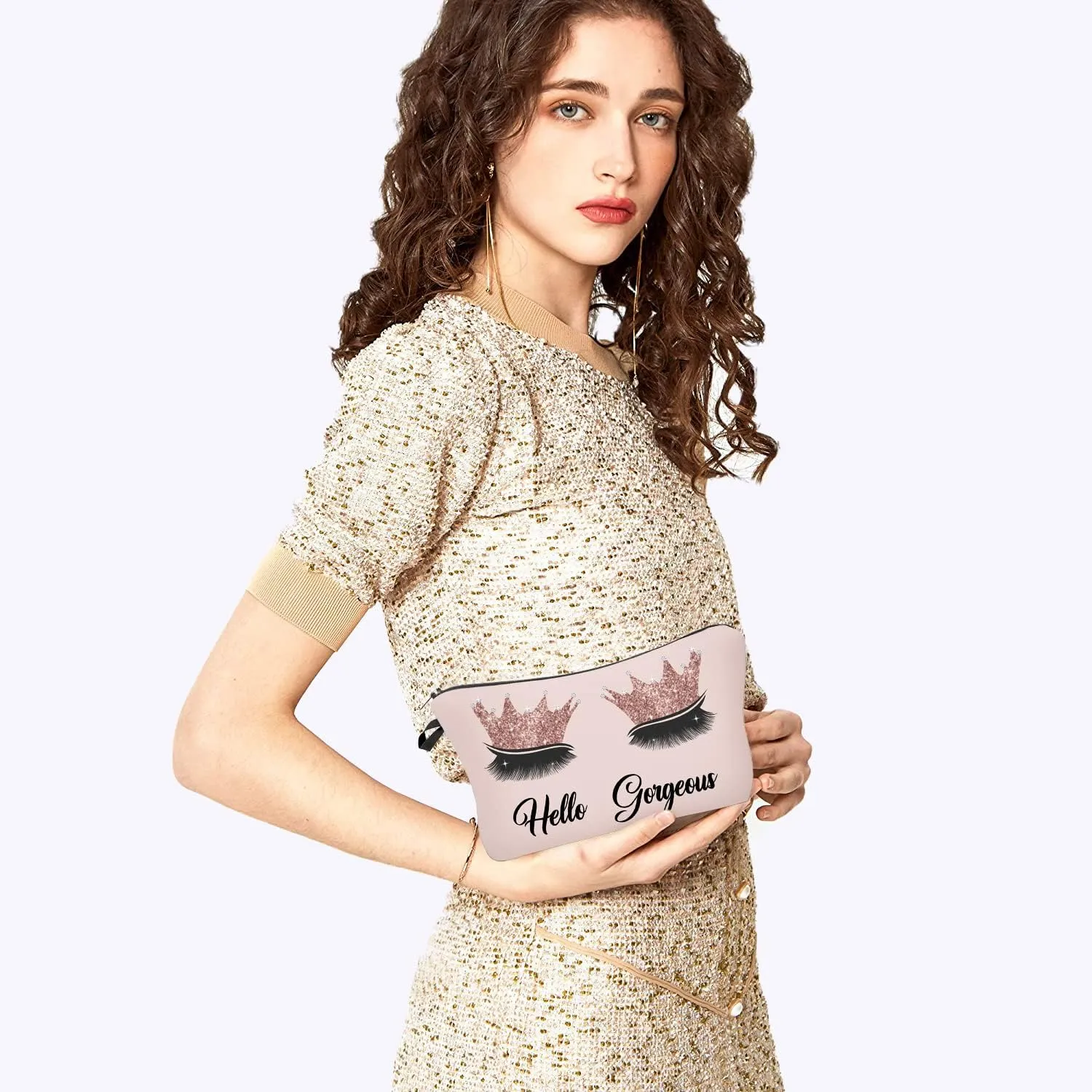 3 Pack Hello Gorgeous Funny Makeup Bag Gift for Women Inspirational Cosmetics Pouch for Purse Travel Bag Cases for Toiletries Accessories Organizer