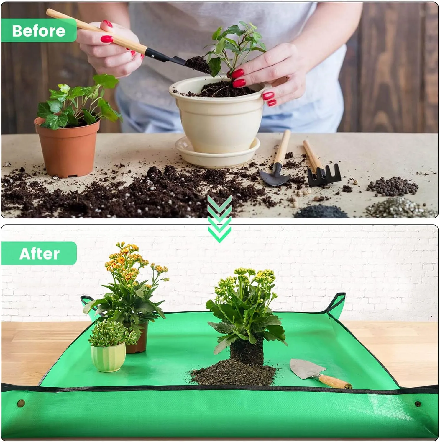 3 PCS 39.5" X 39.5" Extra Large Repotting Mat for Indoor Plant Transplanting Plant Gifts for Plant Lovers