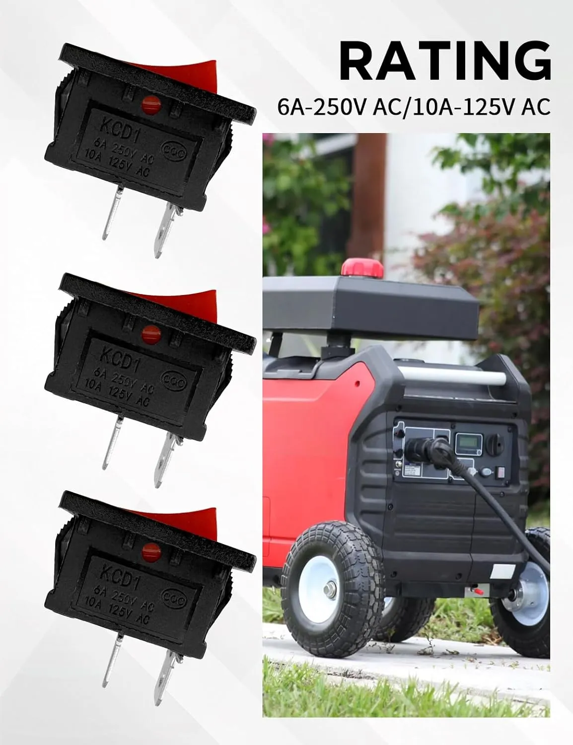 3 PCS On Off Power Switch Fit for Crafts&Man Ryobi Troy-Bilt Yard-Man Bolens Ace Remington Kmart Cu&b-Ca&det Yard-Machine Lawn & Garden Equipment Replace 791-182405