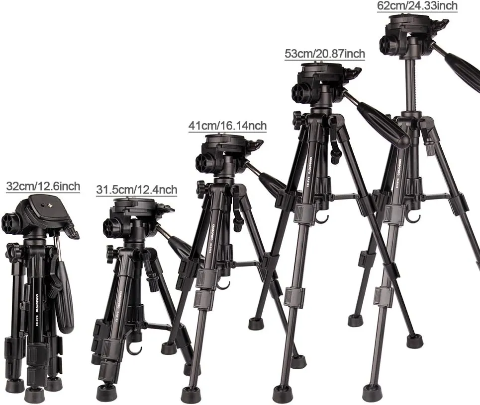 30"-Camera-Tripod, Porfessional Aluminum Heavy Duty Tripod Stand for Mirrorless Camera/DSLR/Cell Phone/Camcorder, with Holder and Travel Bag (Weight 1.5Lb, Max Load 15 Lb)