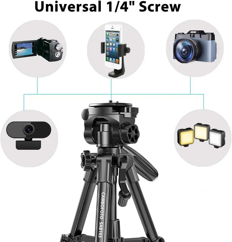 30"-Camera-Tripod, Porfessional Aluminum Heavy Duty Tripod Stand for Mirrorless Camera/DSLR/Cell Phone/Camcorder, with Holder and Travel Bag (Weight 1.5Lb, Max Load 15 Lb)