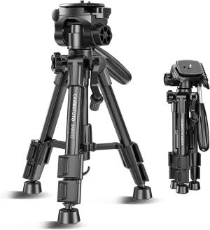 30"-Camera-Tripod, Porfessional Aluminum Heavy Duty Tripod Stand for Mirrorless Camera/DSLR/Cell Phone/Camcorder, with Holder and Travel Bag (Weight 1.5Lb, Max Load 15 Lb)