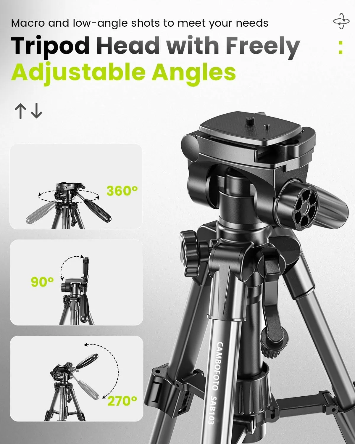 30"-Camera-Tripod, Porfessional Aluminum Heavy Duty Tripod Stand for Mirrorless Camera/DSLR/Cell Phone/Camcorder, with Holder and Travel Bag (Weight 1.5Lb, Max Load 15 Lb)