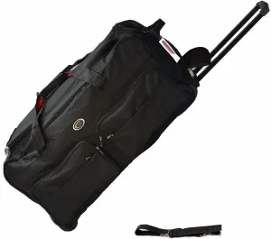 30" Inch Wheeled Duffle Bag Luggage Suitcase Black 60 LB Capacity