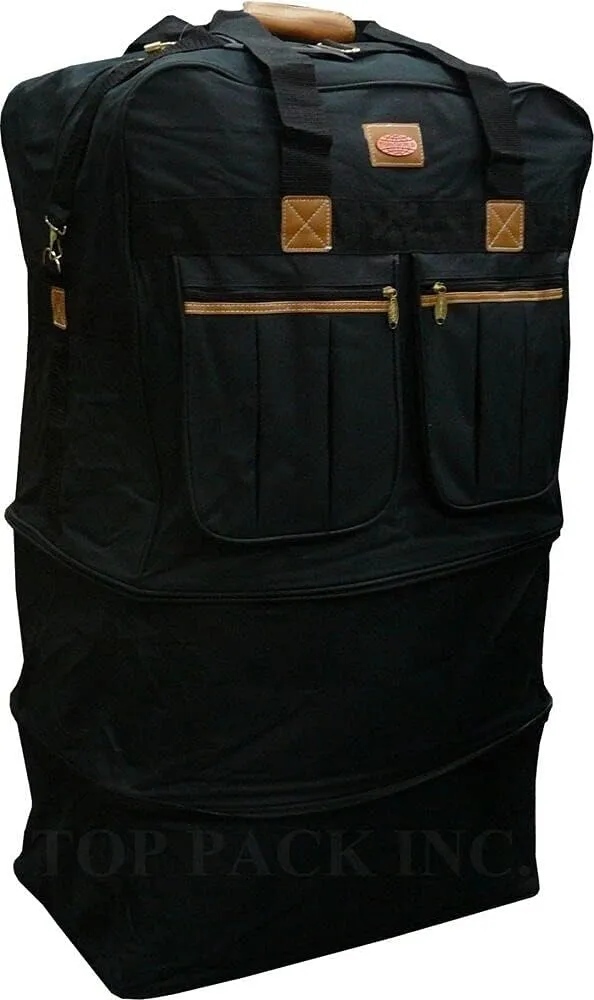 36" Expandable Padded, Zip Around, Lightweight Rolling Duffel Bag Wheeled Spinner Suitcase Luggage - Heavy Duty