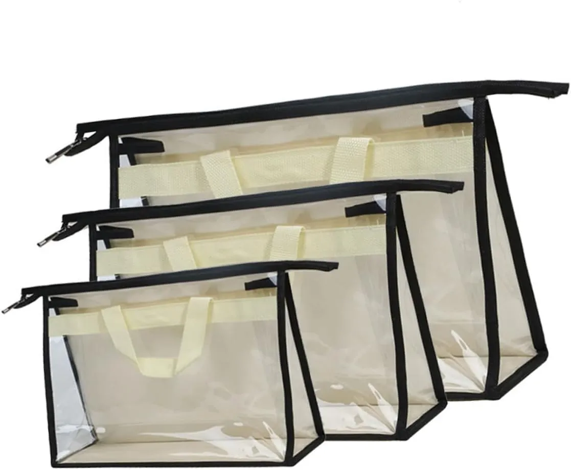 3Pcs Clear Handbag Bags for Storage Purse Organizer Covers and Organize Your Handbag Collection