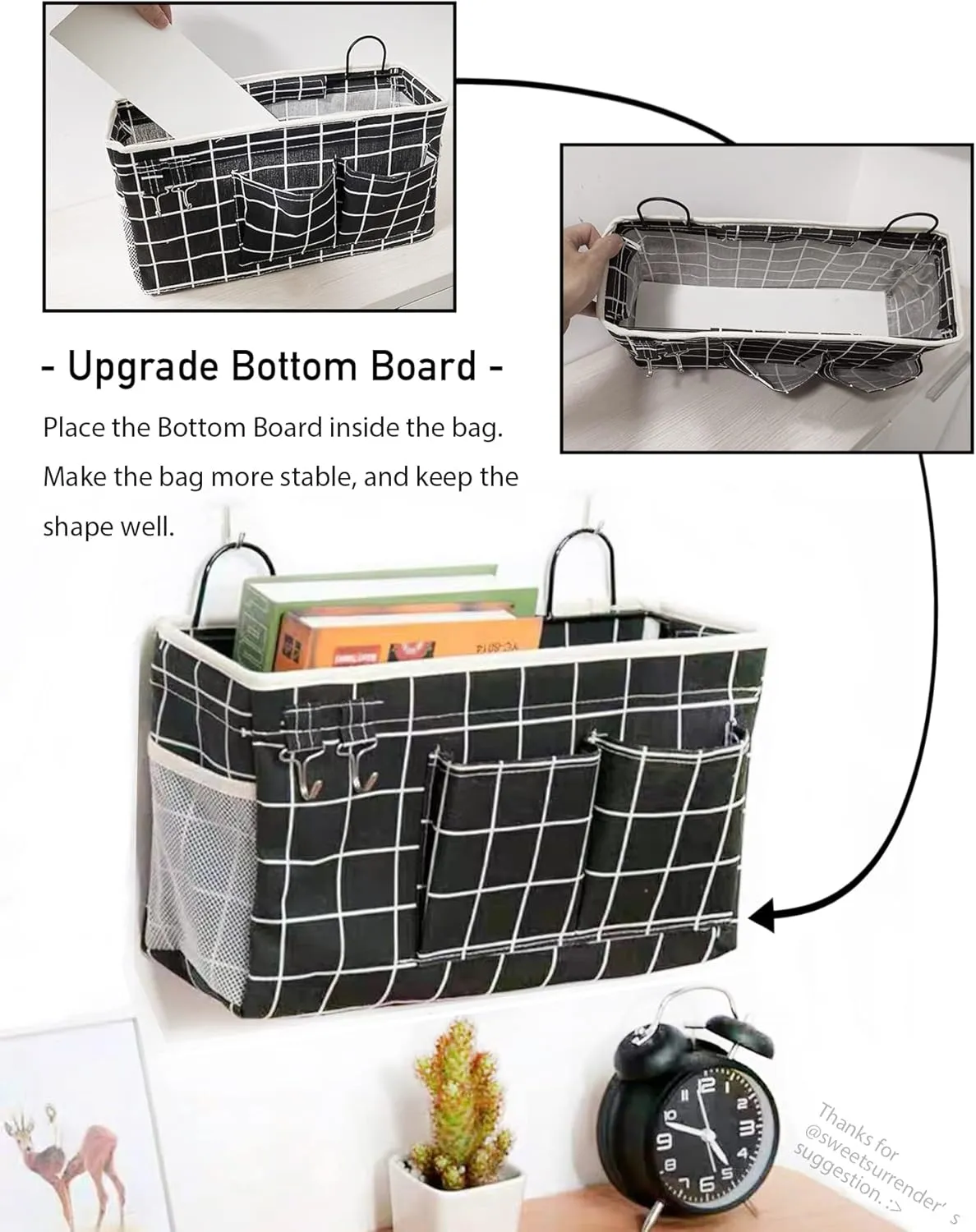 3pcs Hanging Baskets for Organizing,Fabric Wall storage Basket,Wall Organizer for Closet,Kitchen, Bedroom, Office, RV Camper,Locker (Gray)