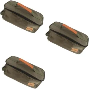 3pcs Outdoor Picnic Tableware Organizer for Backpack Clothing Hangers Coat Hanger Cutlery Organizer Camping Cookware Utensil Pouch Bag Camping Kitchen Organizer Plaid Fabric