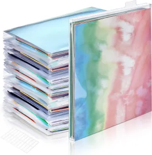 40 Set 12 x 12 Scrapbook Paper Storage Organizer Clear Top Loading Files Plastic Holder with Customizable Tabs for Holding Vinyl Paper Scrapbook Photos